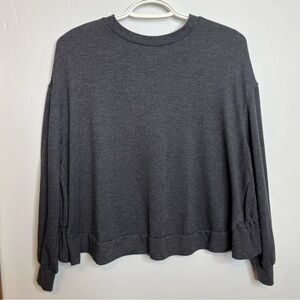 JoyLab Long Sleeve Sweatshirt Charcoal Grey Pullover Ruffle M VGUC
